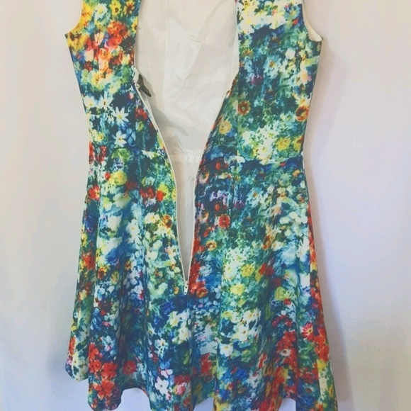 Qed London Dress Small Floral Spring Lined Zippered Fitted - Picture 6 of 8